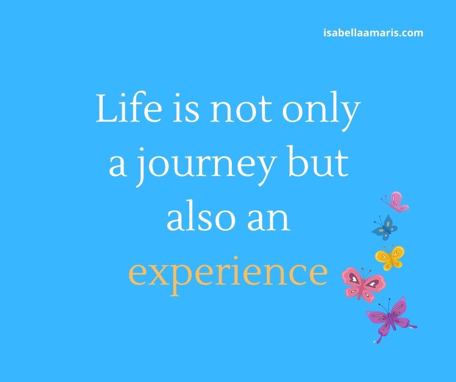 Life is not only a journey but also an experience.